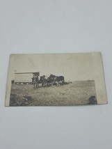 RPPC VINTAGE POSTCARD FATHER SON GRANDSON HORSE CARRIAGE FARMING HOMESTE... - £15.94 GBP