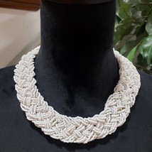 Womens Fashion Multi Strand Beaded Heavy Braided Statement Collar Style Necklace - £22.15 GBP