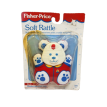 Vintage 1990 Fisher Price Soft Rattle # 1497 Teddy Bear New But Damaged Package - £44.80 GBP