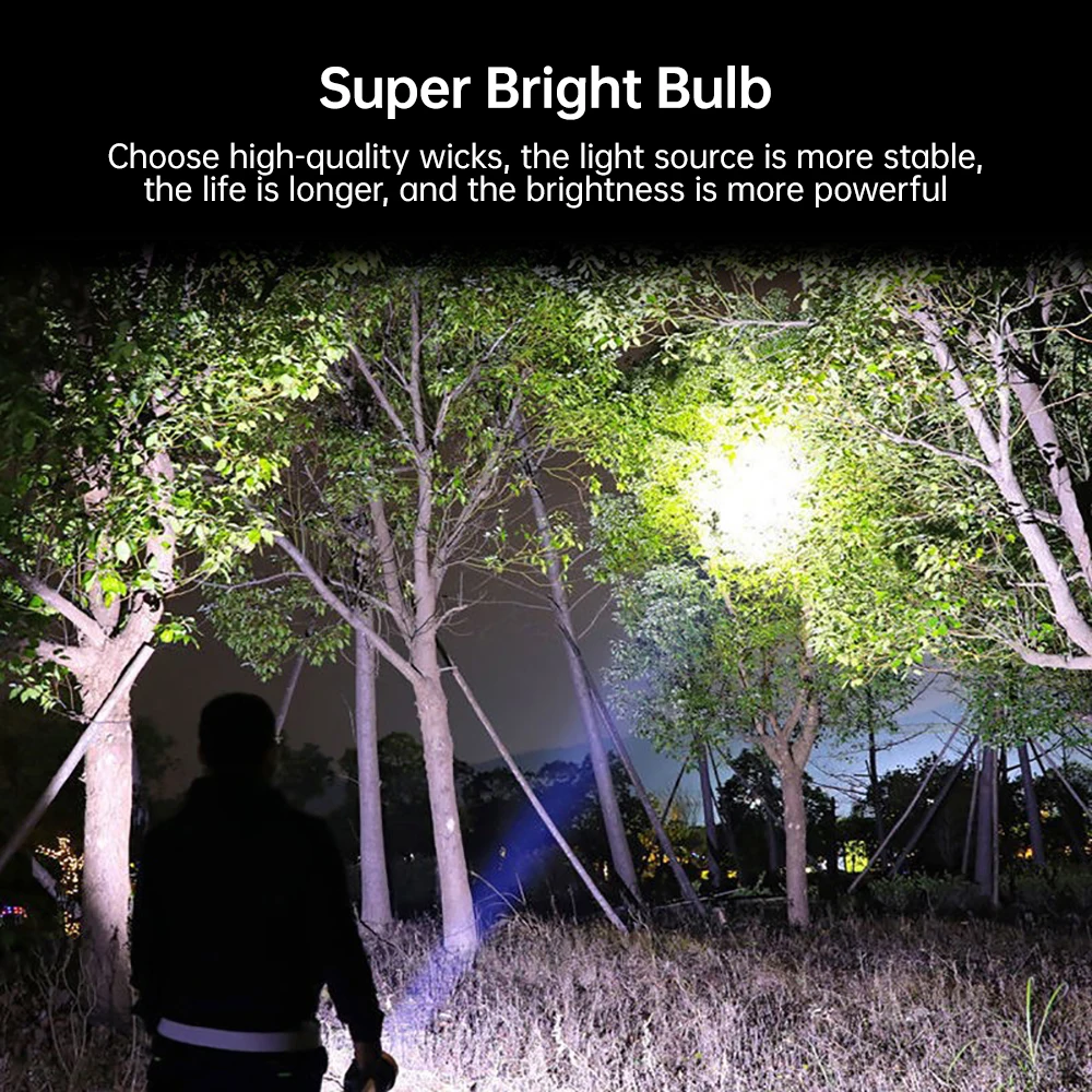 House Home High Power LED Flashlight Powerful USB Rechargeable Torch Handheld Po - £25.23 GBP