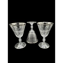 Vintage MCM Water Goblet Platinum Trim Debut by Bryce Set of 3 Glasses - $32.63