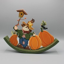 Fall Table Rocker Display Scarecrow Pumpkins Autumn Harvest 2006 Home Decor - £15.91 GBP