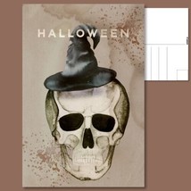  &quot;Postcard: Halloween - Skull with Witches Hat - Mystical Elegance!&quot; ️ - £4.72 GBP