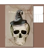  &quot;Postcard: Halloween - Skull with Witches Hat - Mystical Elegance!&quot; ️ - £4.73 GBP