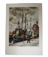 Vtg Holland America Line Menu Jan Lavies Ijssel Lake Fishing Port Urk Ep... - €21,70 EUR