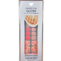 NEW Dashing Diva Gloss Ultra Shine Pedi Nail Strips Pink Silver Glitter Toe - £11.63 GBP