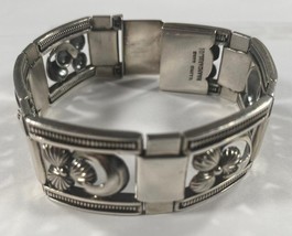 Christian F Heise Sterling Silver Handmade Abstract Station Bracelet Unique - $1,188.01