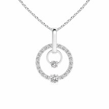 ANGARA Love Double Diamond Mom&#39;s Pendant Necklace in 14K Gold (IJI1I2, 0.23 Ctw) - £465.83 GBP