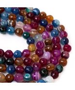 8mm Faceted Natural Agate Gemstone Strands, 28 Colors, Jewelry Making Su... - $18.50+