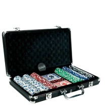 300 PC Dice Chip Poker Set In BLACK Aluminum Case - £44.84 GBP