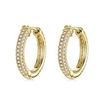 Ear Hoops 925 Sterling Silver Luxury Hoop Earrings for Women Wedding Engagement  - £30.78 GBP