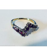 VINTAGE 14K GOLD MULTI GEMSTONE COLOR TONE SIZE 7 RUBY GARNET RING .75 TCW - $451.25