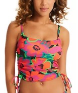 Sanctuary Savage Gardener Side Shirred Cropped Tankini Top Size M Pink G... - $44.55