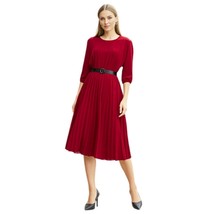 Elizabeth &amp; Nicole Red Accordion Pleated Midi Dress Size L - $24.75