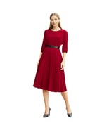 Elizabeth &amp; Nicole Red Accordion Pleated Midi Dress Size L - $459.40 MXN