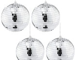 4 Pack Mirror Disco Ball, 6 Inches Cool And Fun Silver Hanging Party Dis... - $55.99