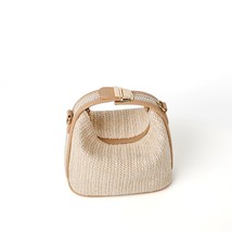 Women Summer Beach Bucket Bag Simple Design Straw Woven Shoulder Crossbody Bags  - £19.66 GBP
