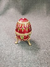 Faberge Egg trinket box Enamel & Rhinestones Magnetic Closure, HEAVY - $104.50