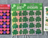 Valentine&#39;s Day &amp; St. Patrick&#39;s Day Sticker Sheets Lot of 7 Some Used SKU - £26.08 GBP