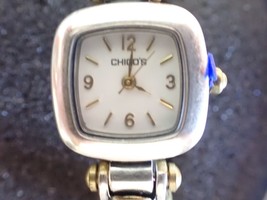 Chico&#39;s Women&#39;s Antique Two-Tone Hinged Bangle Watch CH-237. New and unw... - $24.65