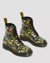 Dr Martens 1460 Floral Bloom Combat Boots Womens 6 Black Butterflies NEW - £103.02 GBP