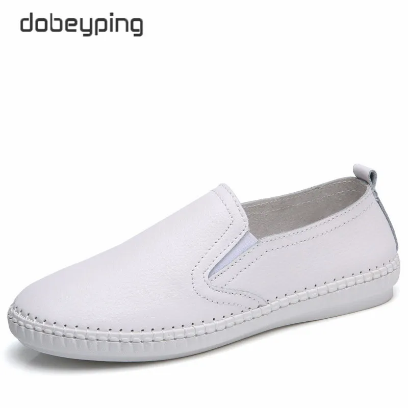 dobeyping New Summer Shoes Woman Real  Leather Flats Women Shoes Slip On Women&#39;s - £130.41 GBP