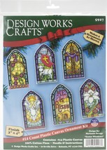 Design Works Plastic Canvas Ornament Kit 2&quot;X4&quot; Set Of 6-Stained Glass (14 Count) - $19.47