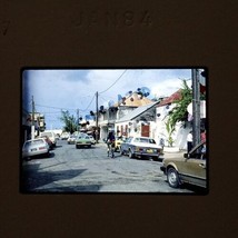 1984 Parked Cars And Motorcycle Ride European Street VTG 35mm Found Slide Photo - £7.86 GBP