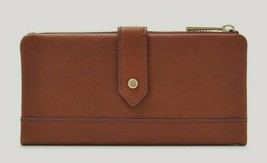 New Fossil Lainie Clutch Leather Wallet Medium Brown - £37.88 GBP