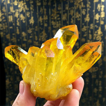 Quartz Cluster Plating Citrine Crystal Healing Reiki Mineral Decor Ornaments USA - £18.04 GBP