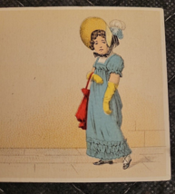 Victorian Ink Blotter Trading Card Dressed Up Sad Girl Chas. W Frost 187... - £6.71 GBP