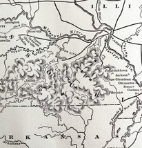 Map Theater Of War Department Of The West 1928 Print General John Fremon... - £19.31 GBP