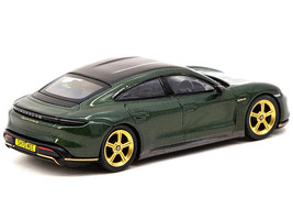 Porsche Taycan Turbo S Midnight Green Metallic w Black Top Gold Wheels Shmee150 - £22.28 GBP