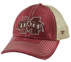 Mississippi State Bulldogs NCAA Team Tattered Bill Red Mesh Back Hat by Fanatics - £16.67 GBP