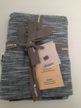 West Elm Space Dye Flannel Reversible King Pillow Sham ~ Organic Cotton NWT - £19.45 GBP