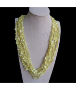 Yellow Metallic Sparkly Crochet Ribbon Multi Strand Necklace Lightweight... - £8.71 GBP