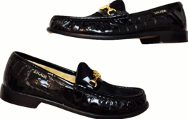 Authentic Escada Black Leather &amp; Pony Hair Slip On Loafers Womens Size 6.5 - $120.00