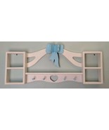 Handmade Solid Wood Bow Heart Shelf 37x16 w/Pegs &amp; Cubbies Cottagecore C... - $230.64 CAD