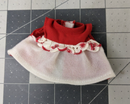 Vintage Doll Dress Red White 2.5 Inch Long Hong Kong - £11.52 GBP