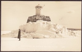 Belfast Beacon Light Monument, Penobscot Bay, Maine RPPC Photo Postcard - £19.35 GBP