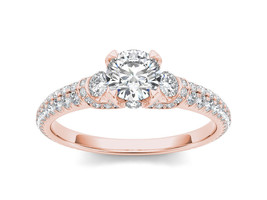 14K Rose Gold 1 1/2ct TDW Diamond Three Stone Engagement Ring - £2,509.96 GBP