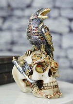 Ebros Colorful Steampunk Cyborg Raven On Submariner Clockwork Gears Skull Statue - £23.16 GBP