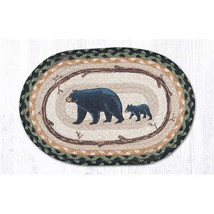 Capitol Importing 81-116MB Mama &amp; Baby Bear Printed Swatch Oval Rug  10 ... - £29.59 GBP