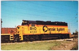 Postcard Train Baltimore &amp; Ohio 4122 Chessie System McCook Illinois - $3.95