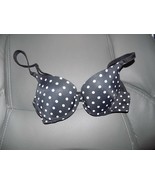 Victoria&#39;s Secret Pink Black Polka Dot Push Up Bra Size 32B Women&#39;s EUC - $24.70