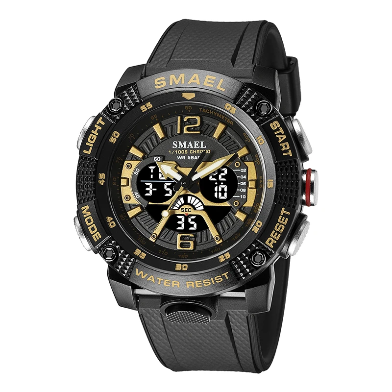 Sport Watches Waterproof Male Clock Digital LED Display Quartz Analog Stopwatch  - £22.96 GBP