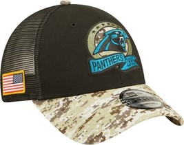 Carolina Panthers Mens New Era Salute to Service 9Forty Adjustable Trucker Hat - £17.71 GBP