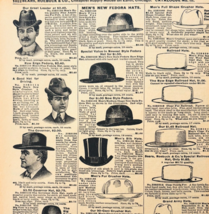 1901 Men&#39;s Railroad &amp; Top Hats Reproduction Advertisement Sears Fashion ... - €17,28 EUR