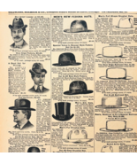 1901 Men&#39;s Railroad &amp; Top Hats Reproduction Advertisement Sears Fashion ... - $360.56 MXN