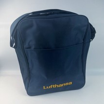 NEW Vintage Original 70s Lufthansa Airlines Vinyl Travel Carry On Bag Bl... - $44.99